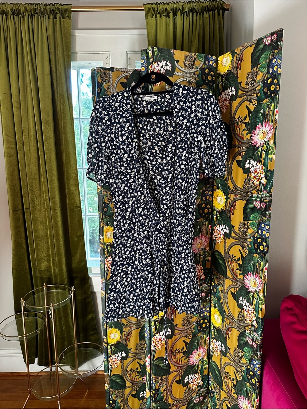 Reformation Blue Floral Lucky Elyse Wrap Dress Small - Picture 3 of 6